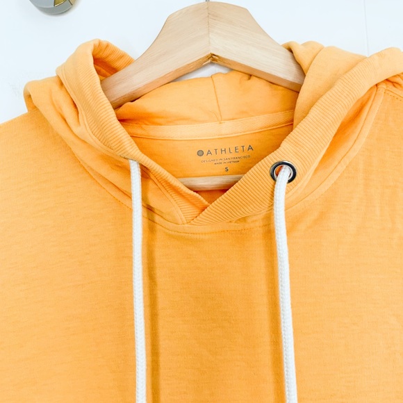 Athleta Sundown Hoodie Yellow-Orange Marigold Pullover Sweatshirt - Picture 3 of 6